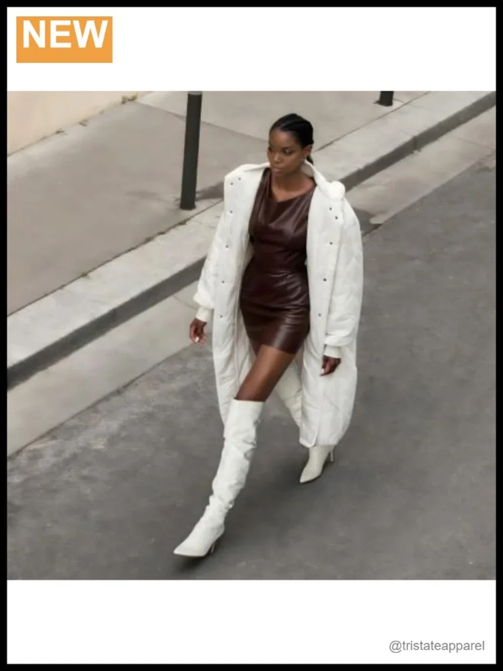 Faux Leather Slouch Over the Knee Boots 3 Inch Heels Zip Closure